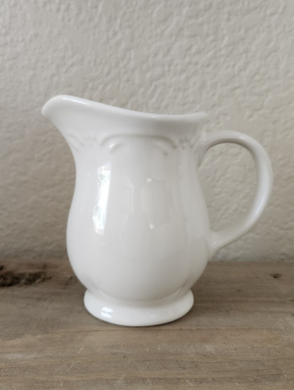 Vintage Pfaltzgraff White Filigree Creamer